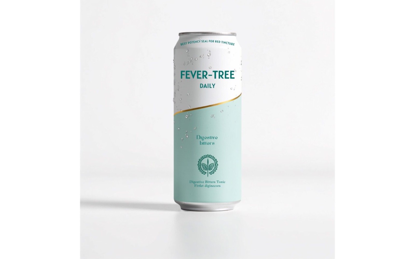 Innovation Sprint output: Fever-Tree Daily, a digestive-bitters can invented for the Daily territory, rendered as a finished pack.